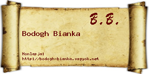Bodogh Bianka névjegykártya